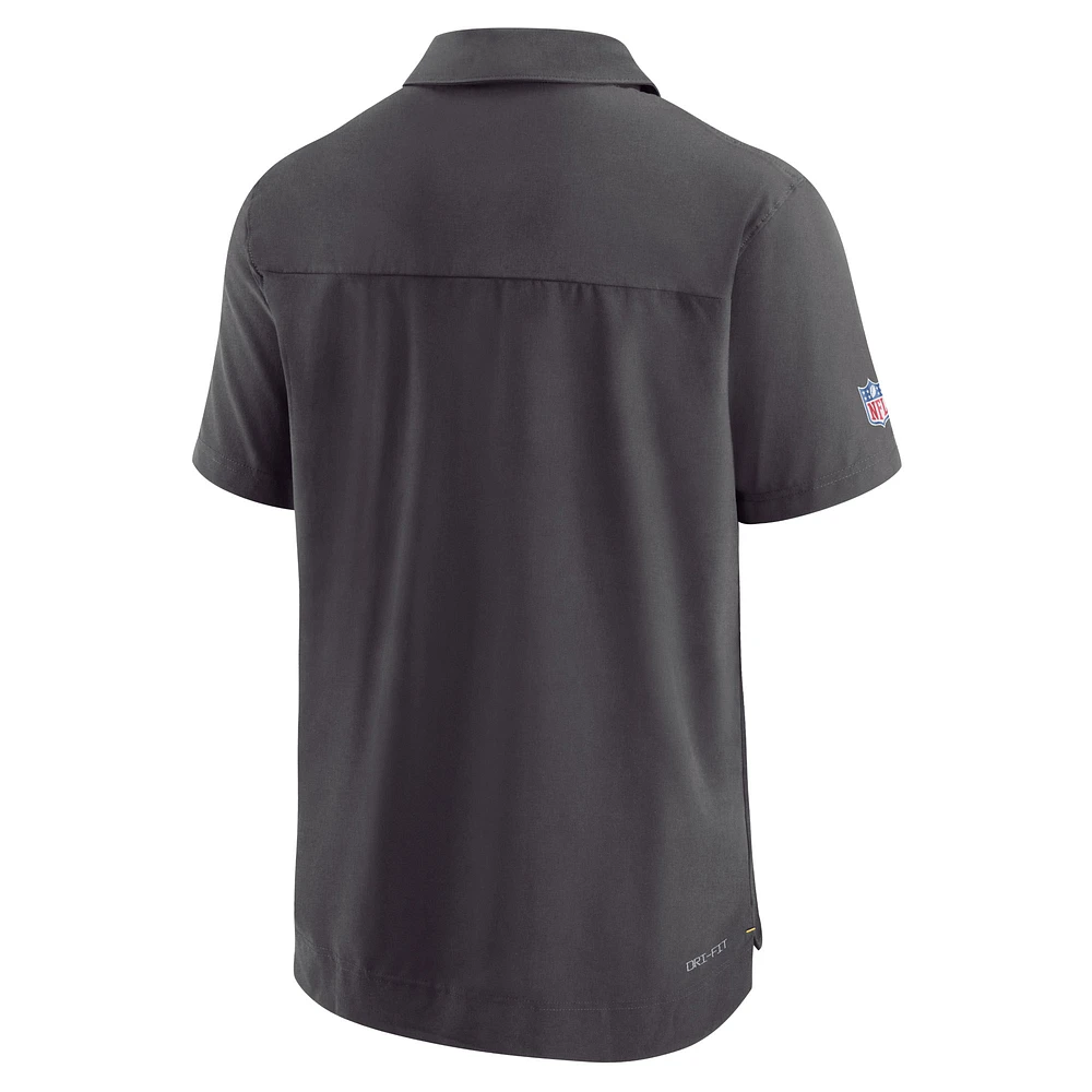 Men's Nike Black Pittsburgh Steelers Sideline Lockup Performance Polo