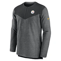 Men's Nike Black Pittsburgh Steelers Sideline Lockup Performance - Quarter-Zip Top
