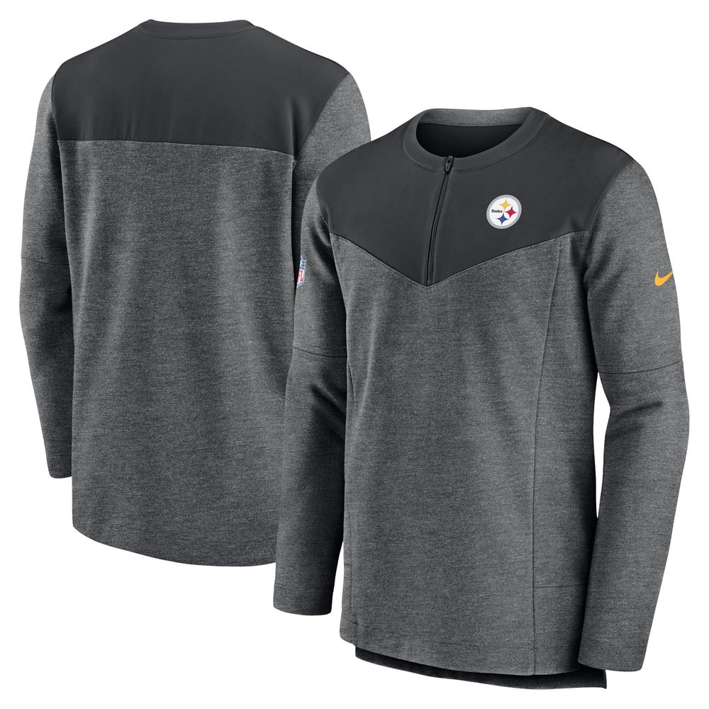 Men's Nike Black Pittsburgh Steelers Sideline Lockup Performance - Quarter-Zip Top