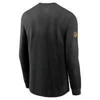 Men's Nike Black Pittsburgh Steelers Sideline Performance Long Sleeve T-Shirt