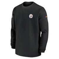 Men's Nike Black Pittsburgh Steelers Sideline Performance Long Sleeve T-Shirt