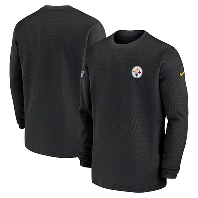 Men's Nike Black Pittsburgh Steelers Sideline Performance Long Sleeve T-Shirt