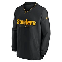 Men's Nike Black Pittsburgh Steelers Sideline Pullover Wind Shirt