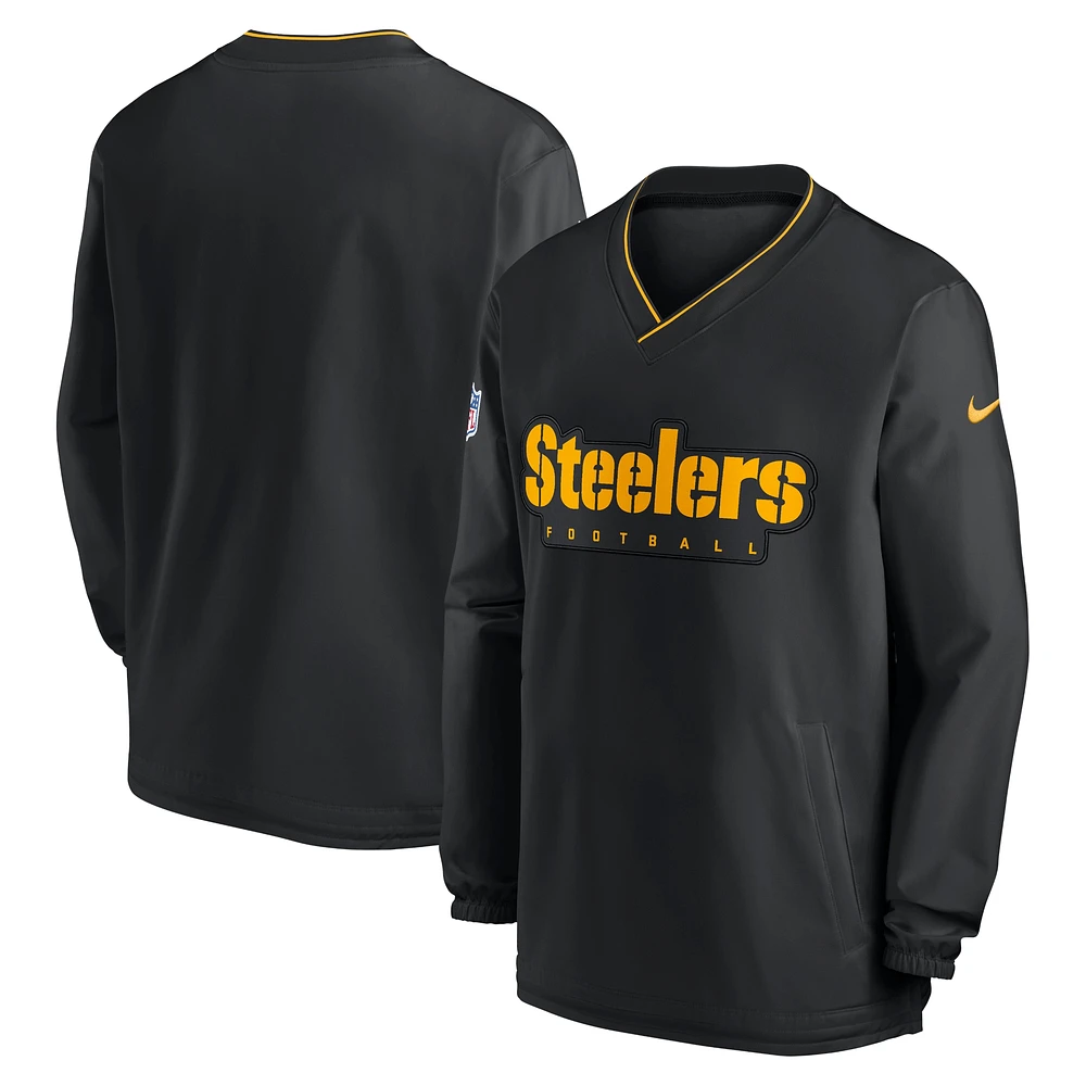 Men's Nike Black Pittsburgh Steelers Sideline Pullover Wind Shirt