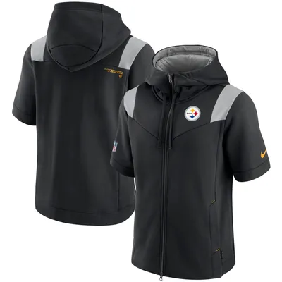 Nike Men's Pittsburgh Steelers Sideline Coaches Short Sleeve Jacket - White - M (Medium)