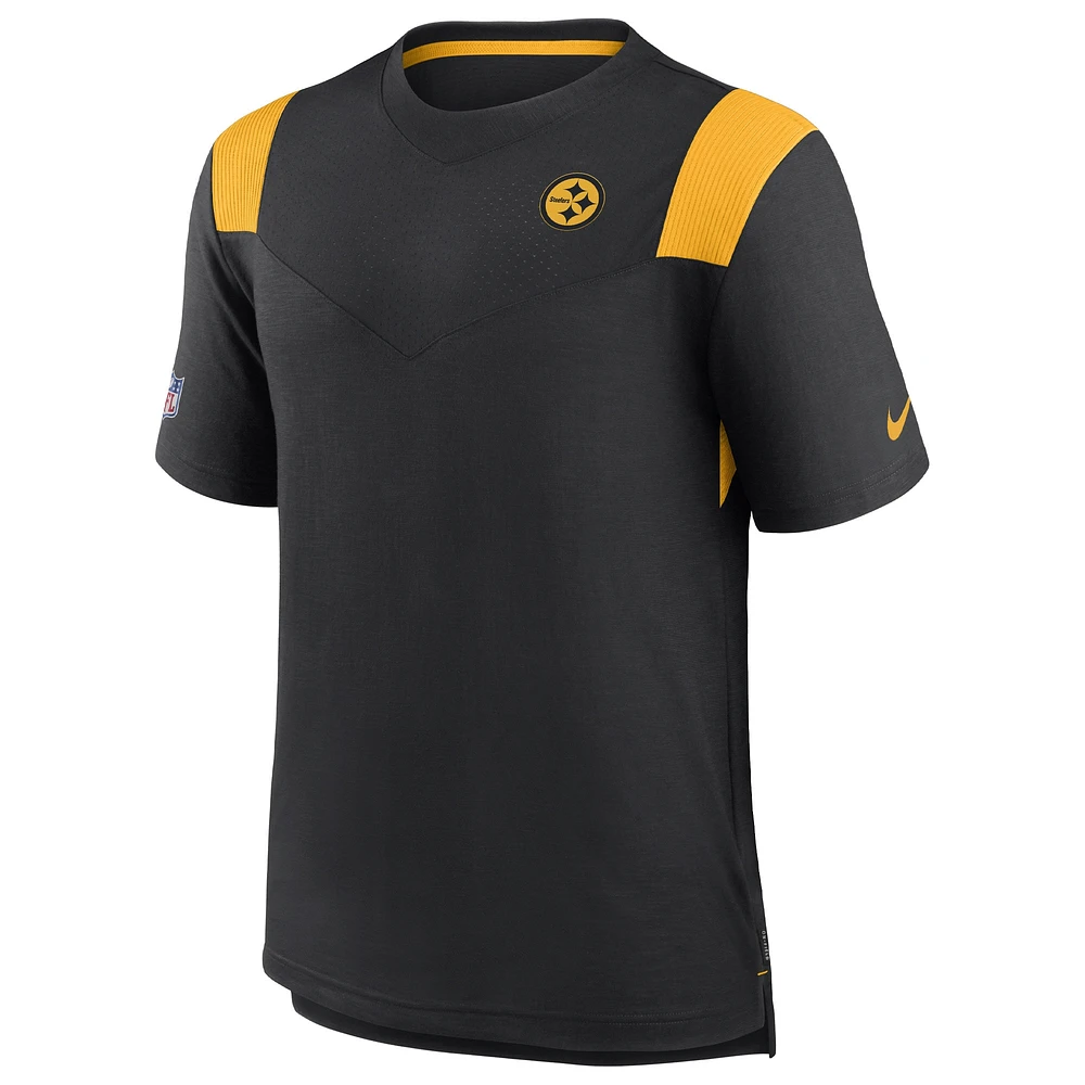 Men's Nike Black Pittsburgh Steelers Sideline Tonal Logo Performance Player T-Shirt