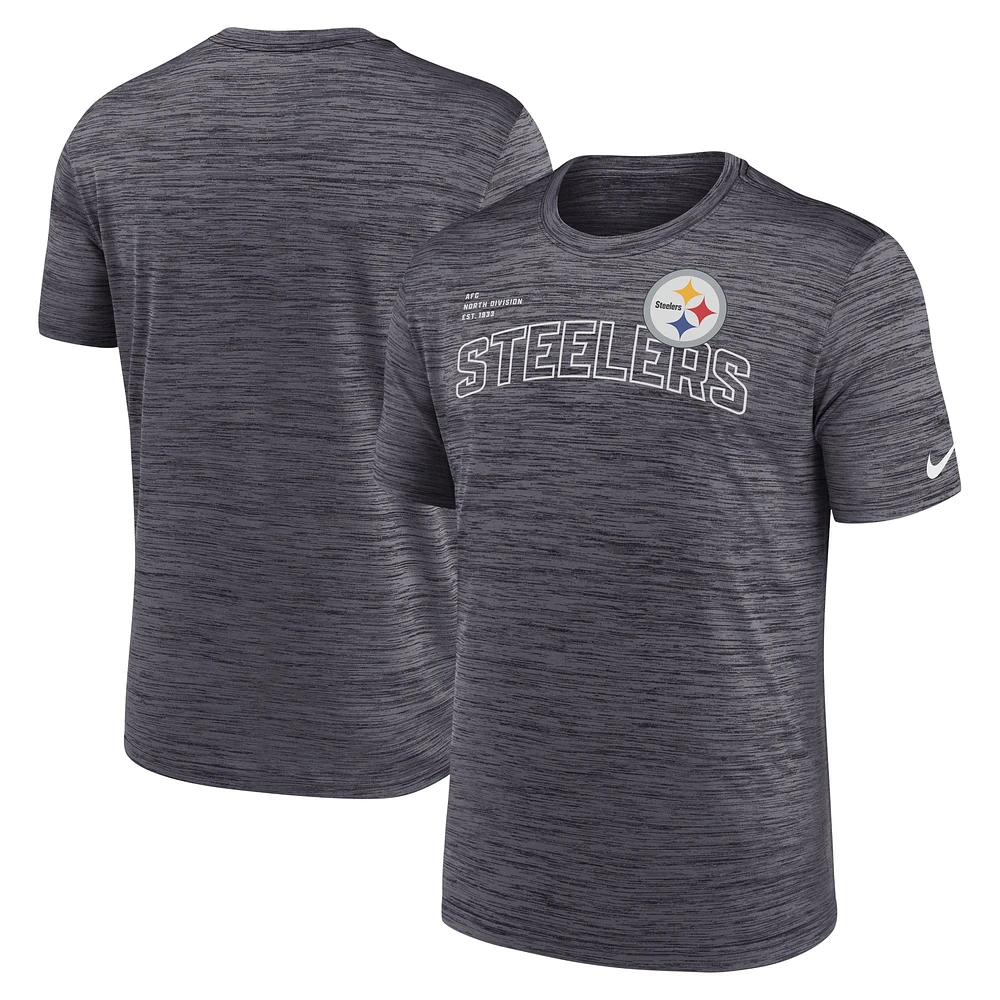 T-shirt Nike noir Pittsburgh Steelers Velocity Arch Performance pour homme