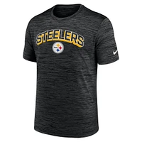 T-shirt Nike Velocity Performance noir des Pittsburgh Steelers pour homme