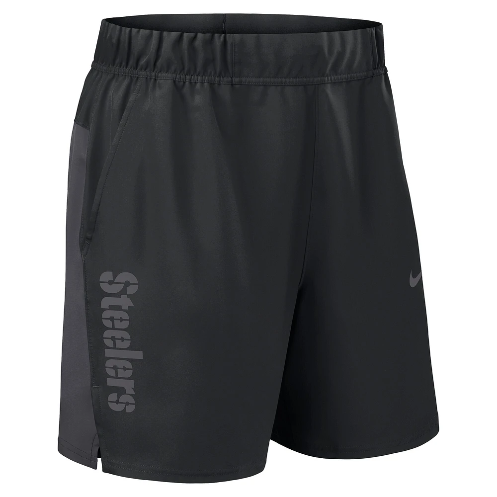 Short Nike Victory Performance tissé noir des Pittsburgh Steelers pour homme
