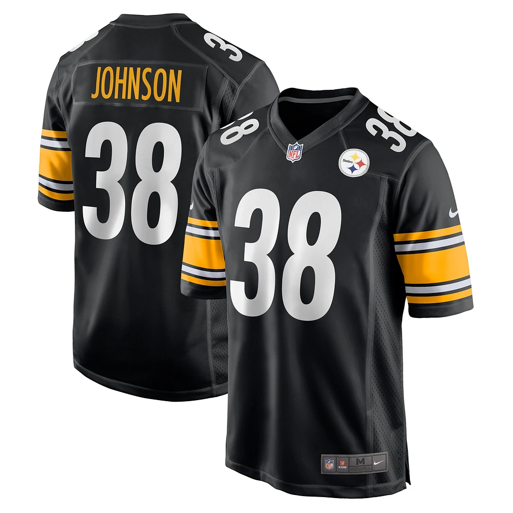 Maillot de match Nike Caleb Johnson des Pittsburgh Steelers pour homme, noir