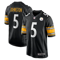 Maillot de match Nike Cameron Johnston noir des Pittsburgh Steelers pour homme