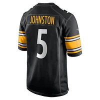 Maillot de match Nike Cameron Johnston noir des Pittsburgh Steelers pour homme