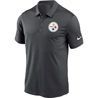 Men's Nike Charcoal Pittsburgh Steelers Fan Gear Franchise Heat-Sealed Graphic Team Polo