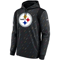 Men's Nike Charcoal Pittsburgh Steelers NFL Crucial Catch Therma Pullover Hoodie