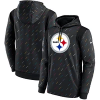 Men's Nike Charcoal Pittsburgh Steelers NFL Crucial Catch Therma Pullover Hoodie