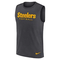 Men's Nike Charcoal Pittsburgh Steelers Primetime Legend Performance Muscle Tank Top
