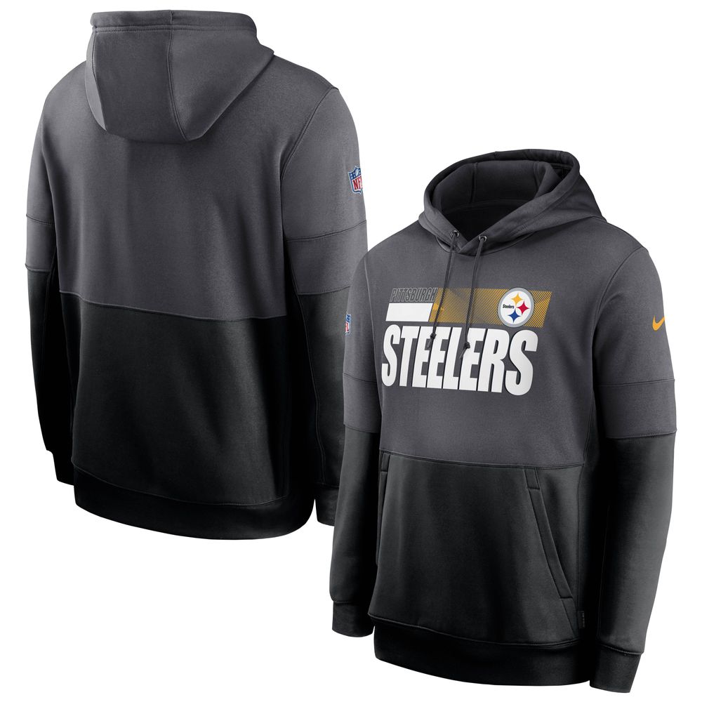 Nike Men's Pittsburgh Steelers Therma-FIT Club Full-Zip Hoodie - Black - S Each