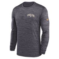 Youth Pittsburgh Steelers Nike Black Sideline Velocity Performance T-Shirt