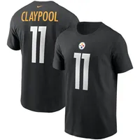 T-shirt avec nom et numéro Nike Chase Claypool pour hommes, noir, Pittsburgh Steelers