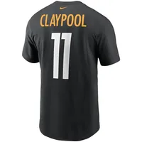 T-shirt avec nom et numéro Nike Chase Claypool pour hommes, noir, Pittsburgh Steelers