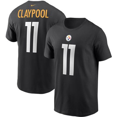 Men's Nike Chase Claypool Black Pittsburgh Steelers - Name & Number T-Shirt