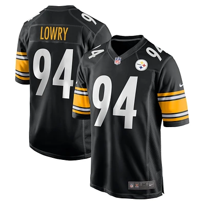 Maillot de match Nike Dean Lowry noir des Steelers Pittsburgh pour homme