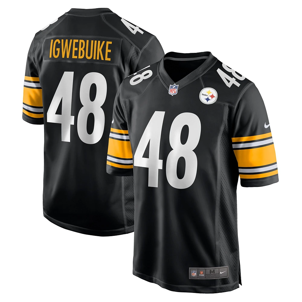 Men's Nike Godwin Igwebuike  Black Pittsburgh Steelers Game Jersey