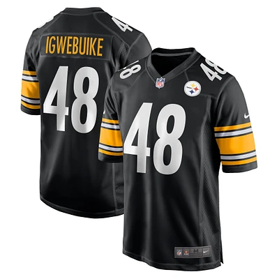 Maillot de match Nike Godwin Igwebuike pour hommes, noir, Pittsburgh Steelers