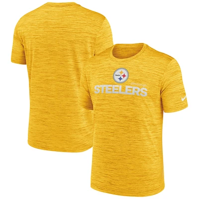 T-shirt Nike doré Pittsburgh Steelers Blitz Velocity Modern Performance pour homme