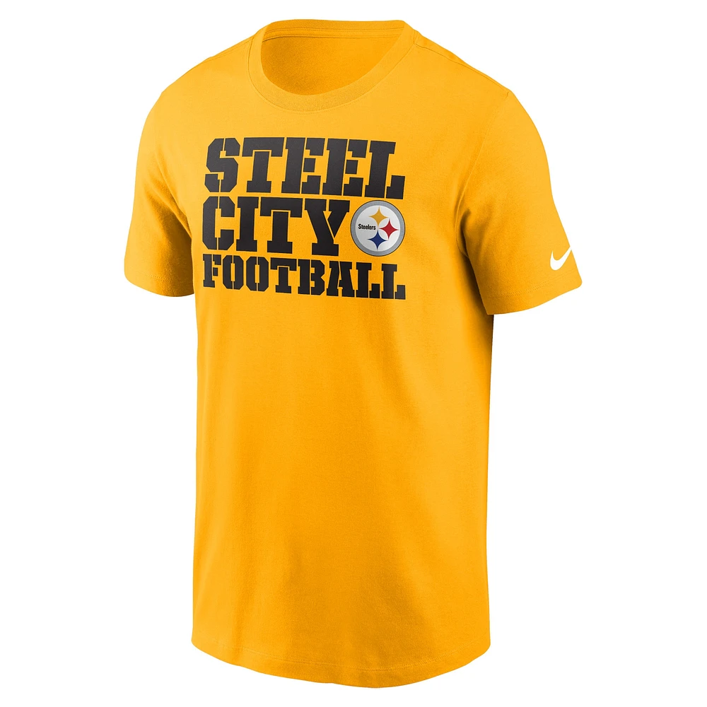 T-shirt essentiel local Nike Pittsburgh Steelers or pour homme