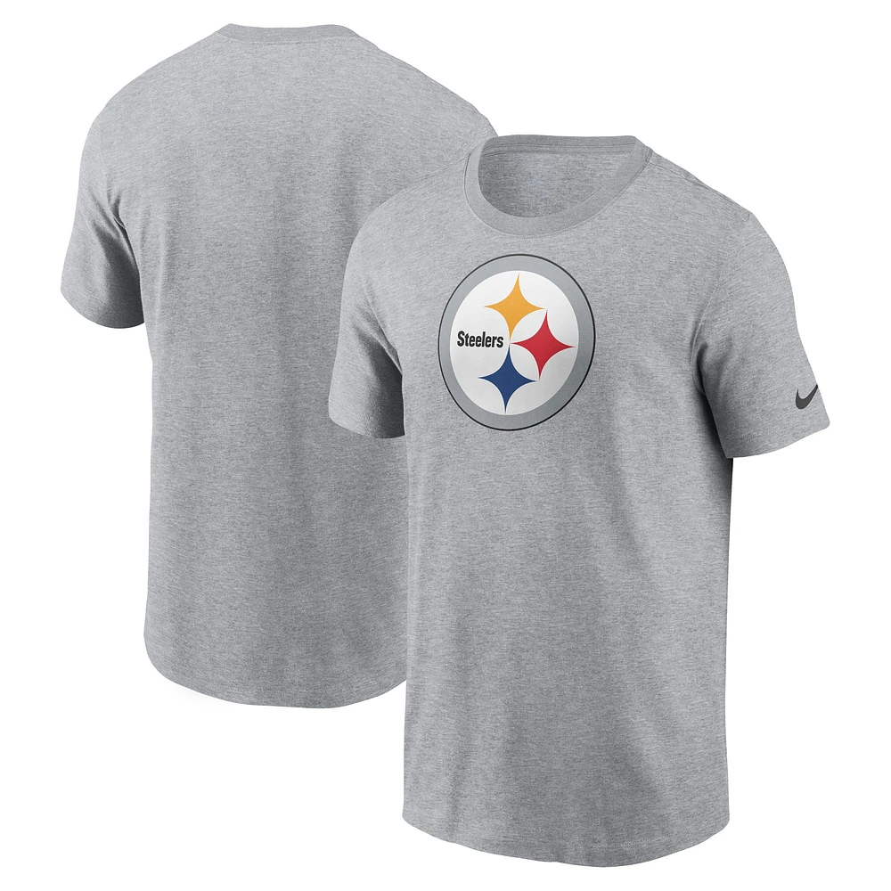 T-shirt essentiel avec logo Pittsburgh Steelers Nike gris pour homme