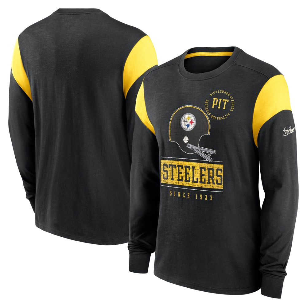 Fanatics Steelers Men's Long Sleeve Black & Yellow T-Shirt - XL