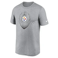 Men's Nike Heather Gray Pittsburgh Steelers Primetime Legend Icon Performance T-Shirt