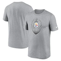 Men's Nike Heather Gray Pittsburgh Steelers Primetime Legend Icon Performance T-Shirt