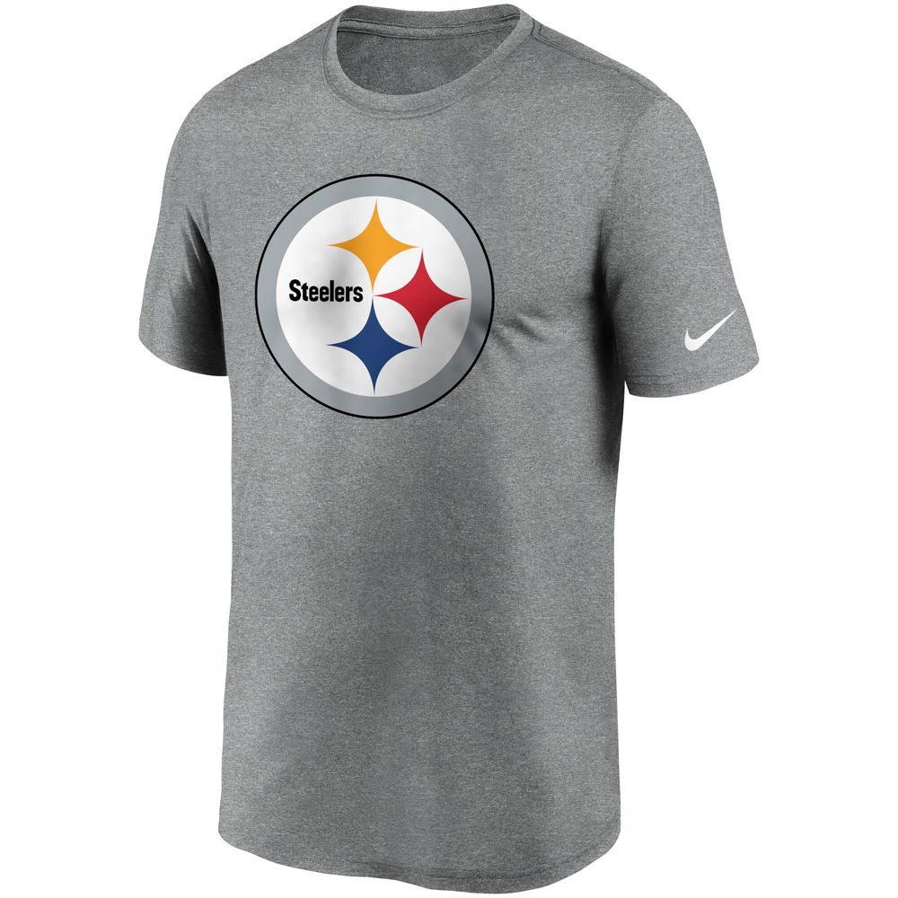 Men's Nike Heathered Charcoal Pittsburgh Steelers Logo Essential Legend Performance T-Shirt