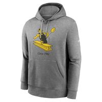 Men's Nike Heathered Gray Pittsburgh Steelers Fan Gear Rewind Club - Pullover Hoodie