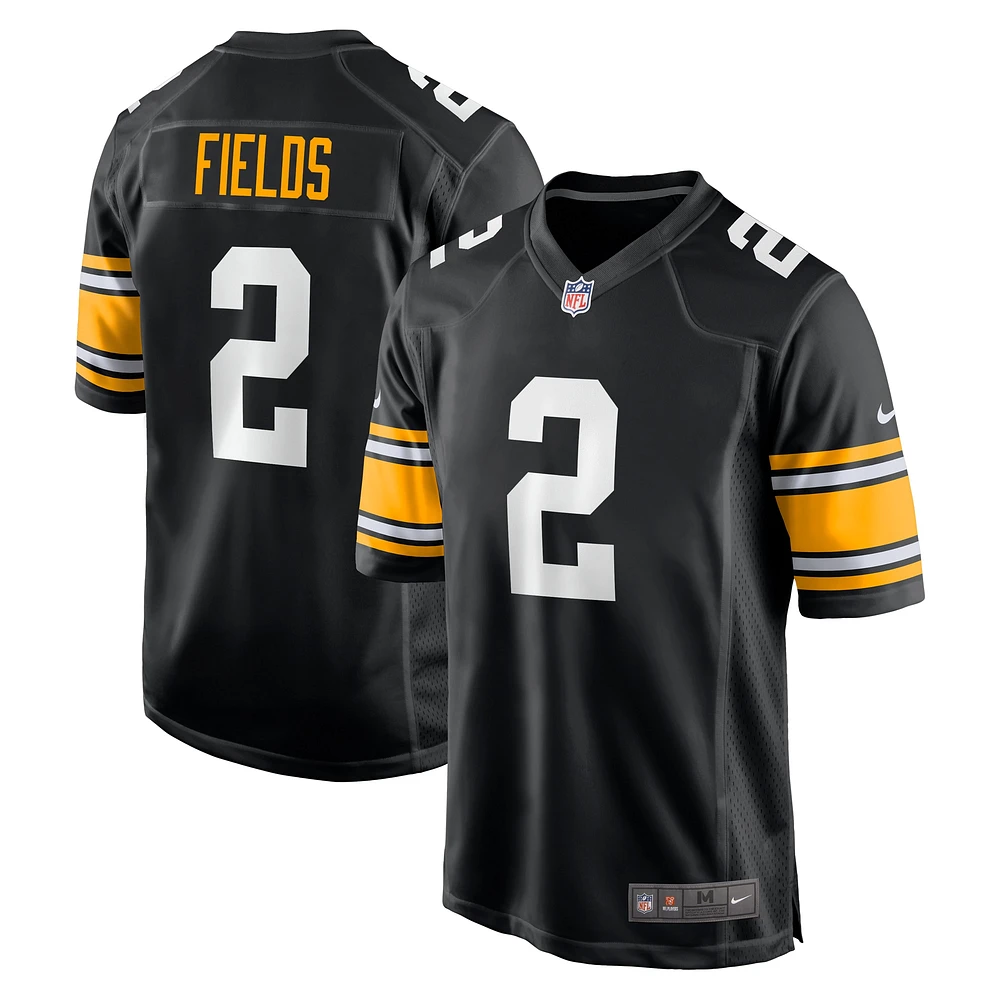 Maillot de match alternatif Nike Justin Fields pour hommes, noir, Pittsburgh Steelers