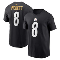 T-shirt avec nom et numéro du joueur Pittsburgh Steelers Nike Kenny Pickett pour homme, noir