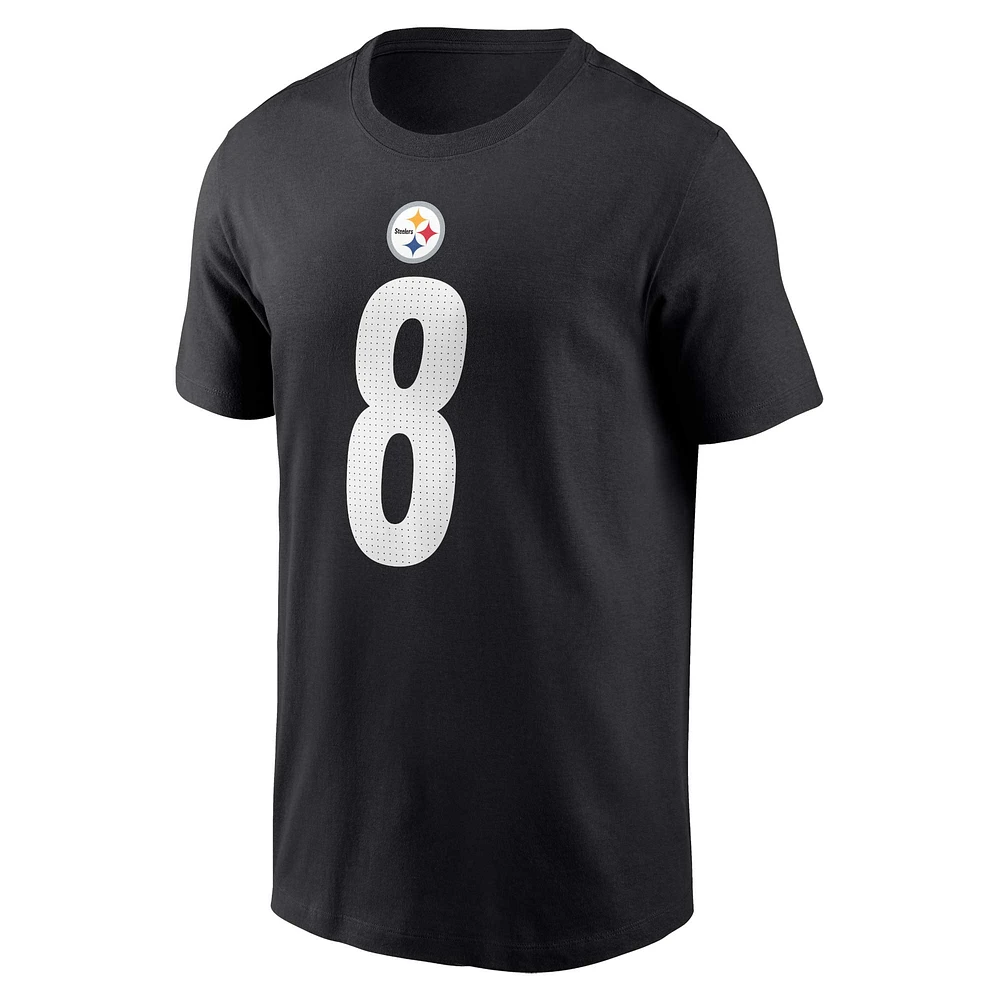 T-shirt avec nom et numéro du joueur Pittsburgh Steelers Nike Kenny Pickett pour homme, noir