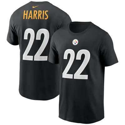 T-shirt Nike Najee Harris pour homme, noir, Pittsburgh Steelers, nom et numéro du joueur