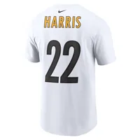 Nike Men's Nike Najee Harris White Pittsburgh Steelers Player Name & Number  T-Shirt