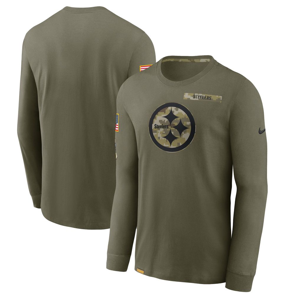 Pittsburgh Steelers Nike 2021 Salute To Service Performance Long Sleeve  T-Shirt - Olive