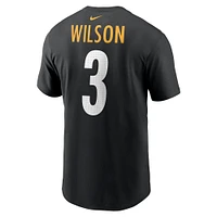 T-shirt avec nom et numéro Nike Russell Wilson pour hommes, noir, Pittsburgh Steelers