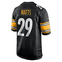 Men's Nike Ryan Watts  Black Pittsburgh Steelers Game Jersey