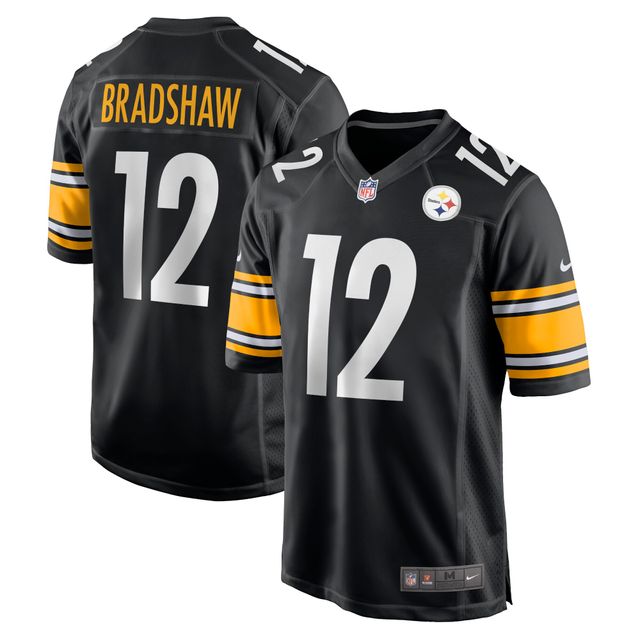 Maillot de match joueur retraité Nike Terry Bradshaw pour hommes, noir, Pittsburgh Steelers