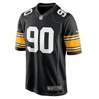 Maillot de match alternatif Nike T.J. Watt noir des Steelers Pittsburgh pour homme