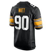 Maillot de match alternatif Nike T.J. Watt noir des Steelers Pittsburgh pour homme