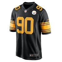 Maillot de match alternatif Nike T.J. Watt noir des Steelers Pittsburgh pour homme