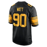 Maillot de match alternatif Nike T.J. Watt noir des Steelers Pittsburgh pour homme