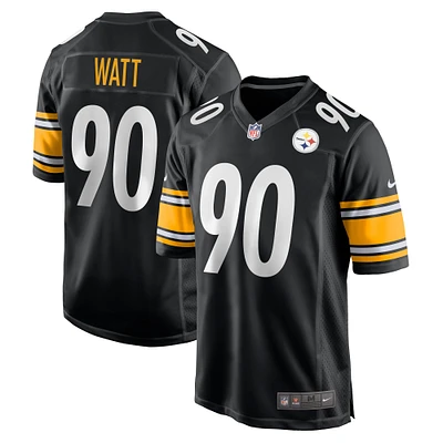 Maillot de match Nike T.J. Watt noir des Steelers Pittsburgh pour homme